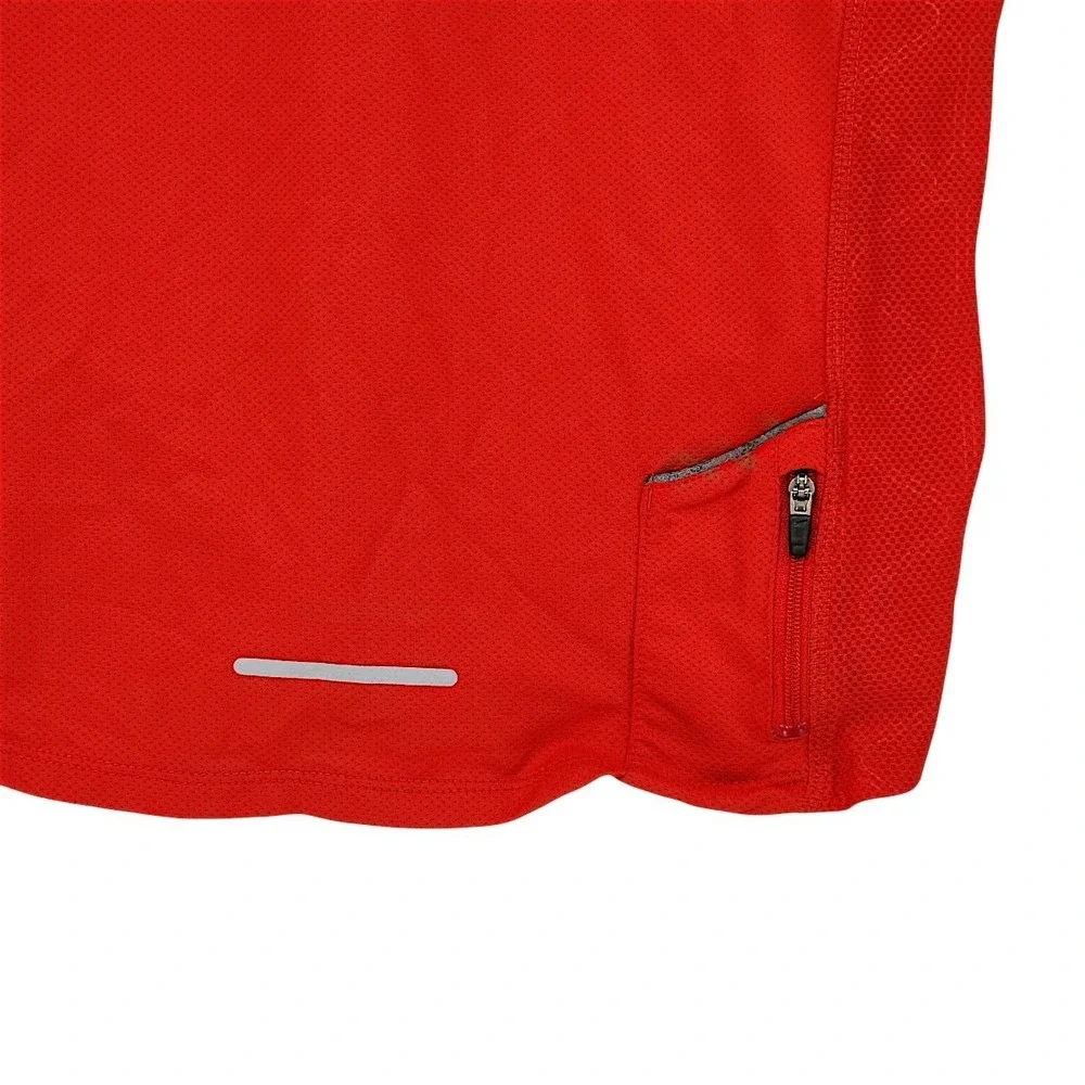 Nike Running 1/2 Zip Shirt S Mens Red Black Dri FIT Athletic Jogging Wicking